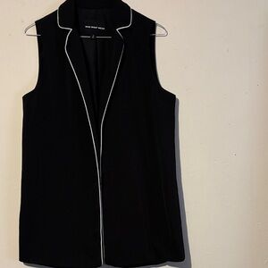 Who What Wear Black Vest with White Trim